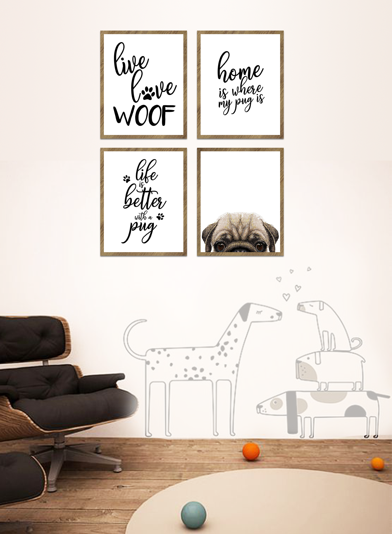 2-Summit-Designs-Pug-Wall-Art-Décor-Prints