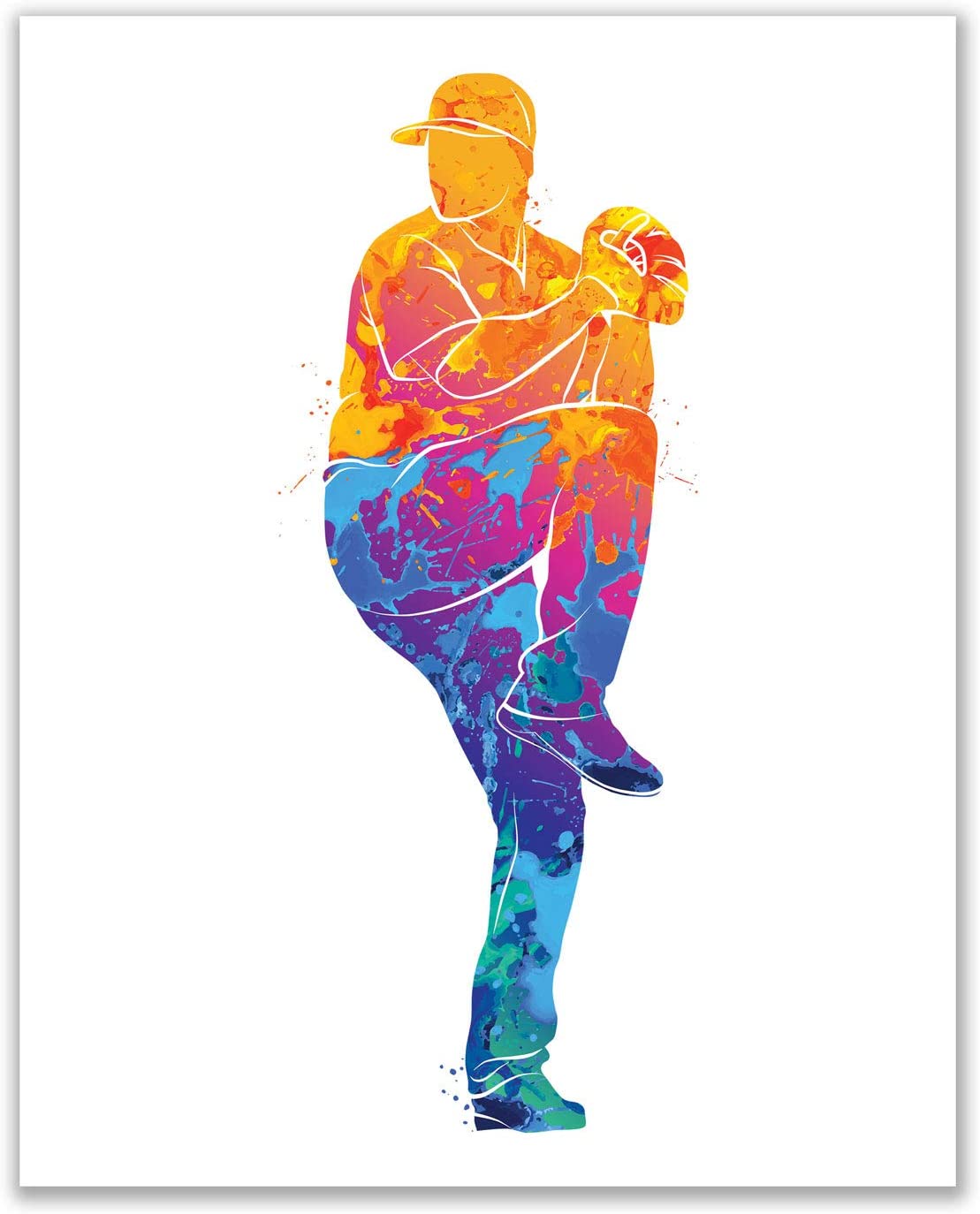 Baseball Watercolor Wall Art Decor Prints (1)