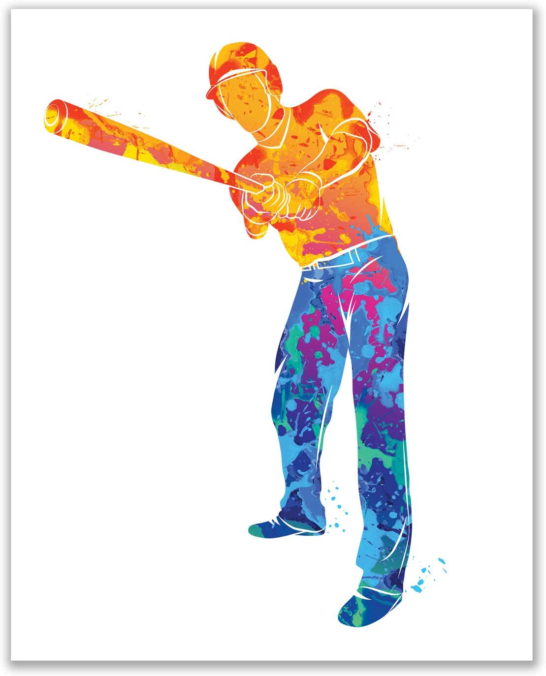 Baseball Watercolor Wall Art Decor Prints (2)